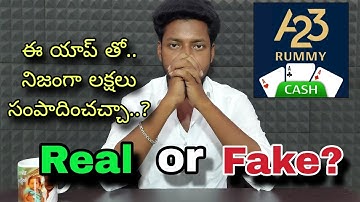 A23 Rummy app telugu | Rummy apps telugu | Best Rummy apps telugu