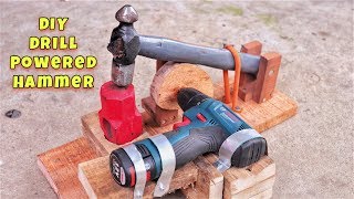 How to Make Drill Powered Hammer | Creative Drill Machine Ideas