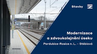 🛠 Modernizace a zdvoukolejnění úseku: Pardubice-Rosice n. L. - Stéblová