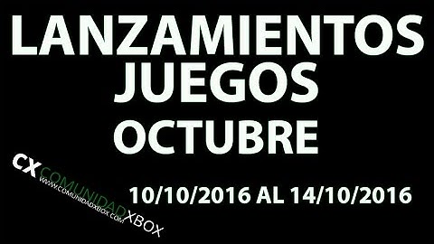 Lanzamiento de videojuegos de Octubre 2016 (Del 10/10/16 al 14/10/16)