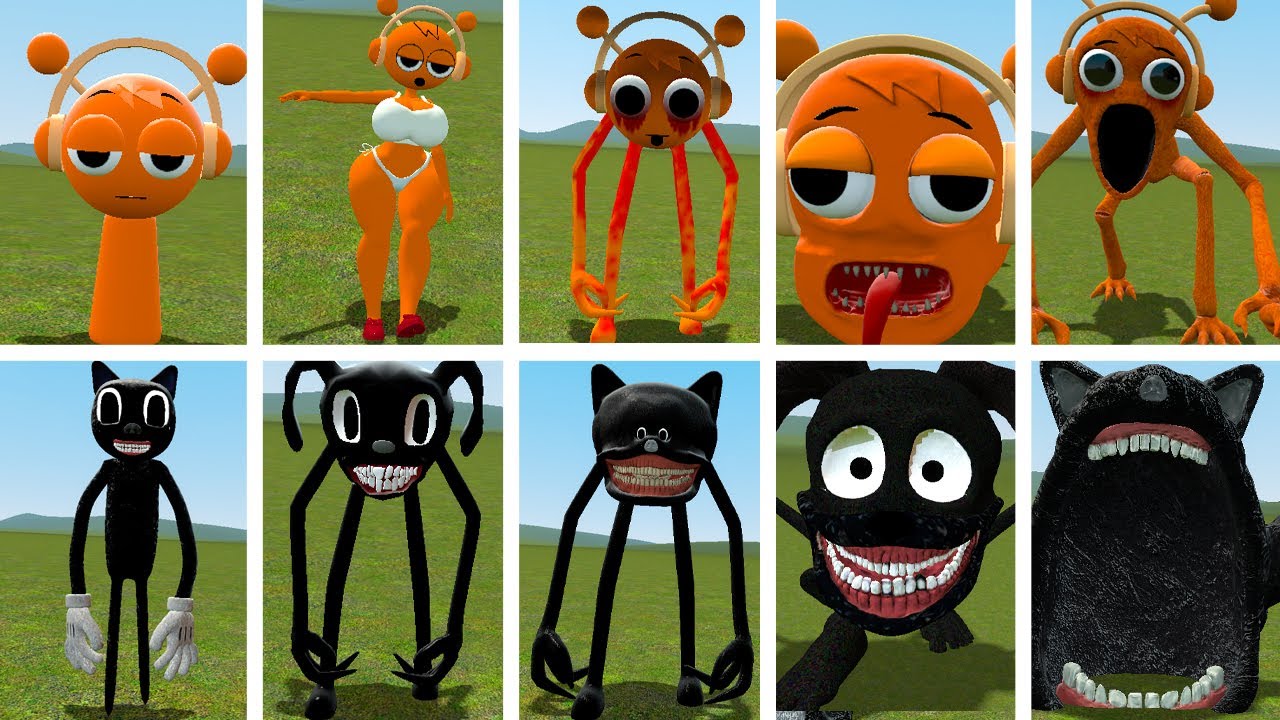 NEW SPRUNKI ORANGE LOVE VS ALL CARTOON CAT POPPY PLAYTIME CHAPTER 4 In Garry's Mod!.....