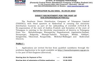 TSSPDCL Sub Engineer (Electrical) 2022 | All India Can Apply | Apply Online | 201 Posts