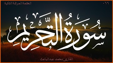 سورة التحريم 💖 القارئ محمد عبدالباعث 💚 الختمة المرتلة الثانية