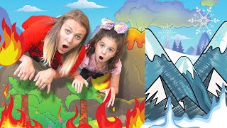 Пол это лава. Emma and Hot vs Cold Challenge with Mom.