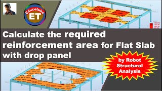Calculate required reinforcement area/ Flat slab  drop panel/Autodesk Robot Structural Analysis 2022