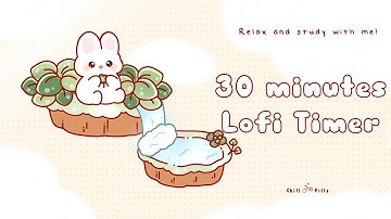 30 minutes - Relax & study with me Lofi | Bunny Island #timer #30minutetimer  #lofi #relaxing #calm