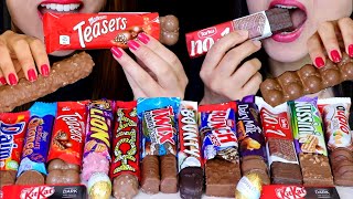 ASMR CHOCOLATE CANDY BARS (Maltesers, Cadbury, Twix, Lion, Milka, Bounty, Ferrero, KitKat, Daim 먹방