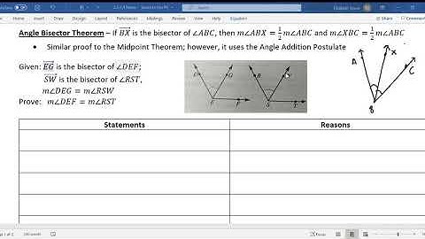 2.3 - Proving Theorems (Midpoint & Angle Bisector)