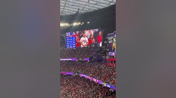 Super Bowl Big Screen Zooms in on Taylor Swift Gulping Down Drink