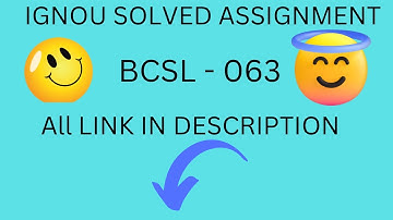 Bcsl63 Solved Assignment || Previous Year || Part 1|| Ignou   @JY2.0