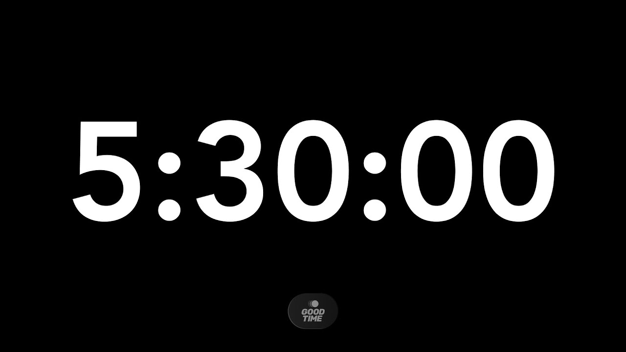5.5 Hour Classic Countdown Timer | Simple, Big Bold Numbers, Easy to ...