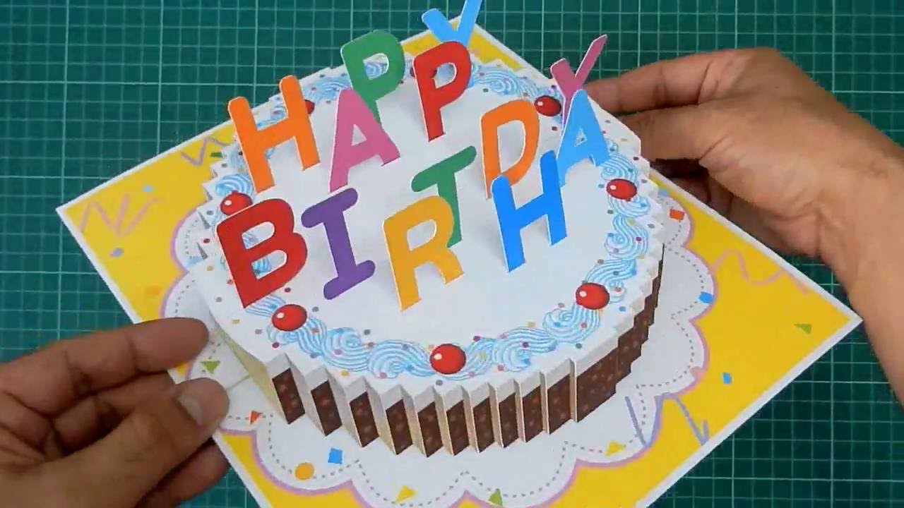 Happy Birthday Cake Pop Up Card Tutorial Pop Up 3 STC EDU