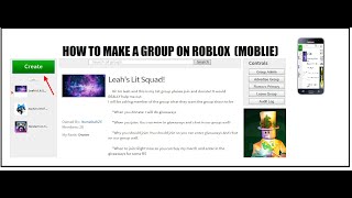 This is how to make group on roblox. speaking of groups please join
mine @ leah's lit squad and follow me roblox itsmeleah25 ;)
