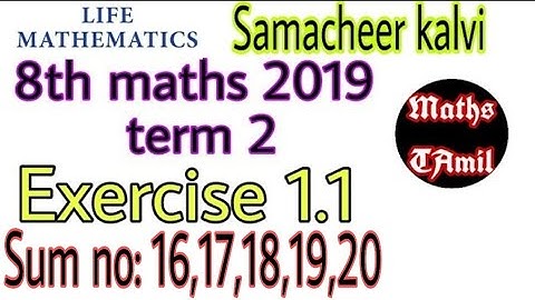 8th maths 2019 term 2 / EXERCISE 1.1 sum no: 16,17,18,19,20/ SAMACHEER-KALVI/FARIHA MATHEMATICS