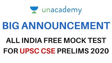 Unacademy UPSC CSE Championship | Free Full Length Mock Test Series | Crack Prelims 2020