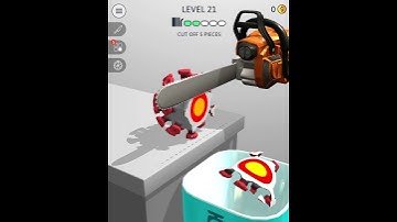 COVID Slicing with a chain saw!!! 🙀✨ - ASMR Slicing - level #21 - High score - All levels