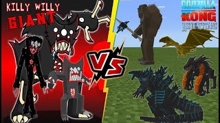 GIANT Killy Willy VS Godzilla and Kong RISE OF TITANS Addon [Minecraft PE]