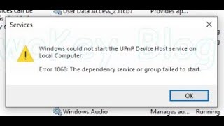 CARA MENGATASI Services UPnP Device Host Error 1068 the dependency service or group failed to start