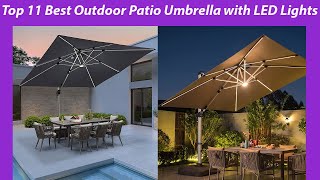 Top 11 Best Outdoor Patio Umbrella with LED Lights heavy duty for Garden, Backyard, Patio, Cerulean,