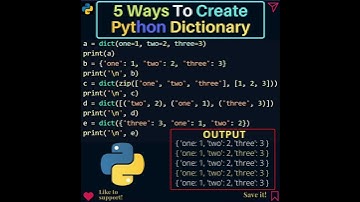 5 ways to create Python dictionary #coding #pythonprogramming
