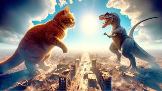 Cat vs Dinosaur...😱