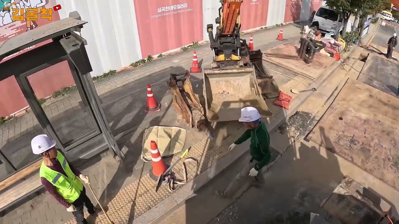 굴삭기 엥콘 틸트로테이터 지역난방 터파기 작업 (PART.3-2) excavator