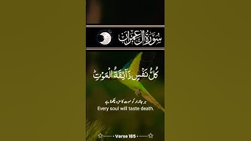 Surah Al Imran Ayat 185 #سورة العمران اية ١٨٥ # كل نفس ذائقة الموت