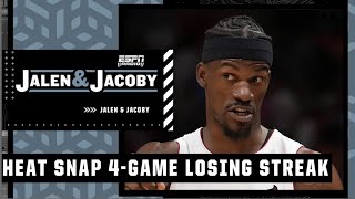 Heat snaps 4-game losing streak to regain top seed in the East | Jalen \& Jacoby