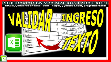 558 ❤️ Como VALIDAR CELDAS 🔥 PERMITIR Ingreso SOLO TEXTO con MACRO Excel