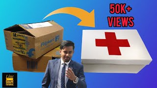 How to make First Aid box DIY|| best out of waste||school project work||First Aid box at home