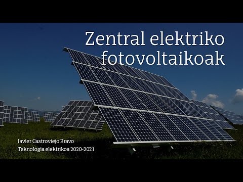 Zentral elektriko fotovoltaikoak Azimut, gorapena eta eguzki taulak. Instalatutako potentzia