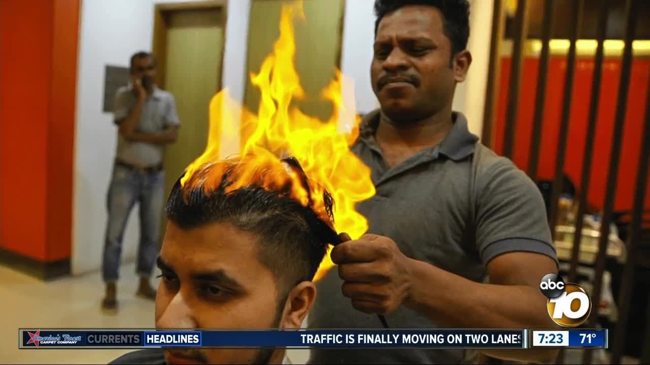 Fire Used To Cut Hair Youtube