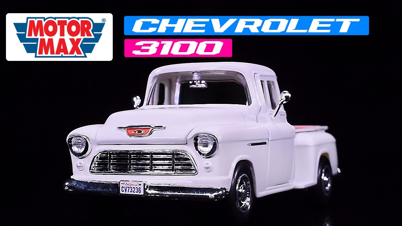 1955 Chevrolet 3100 Stepside Pickup Truck Cream with White