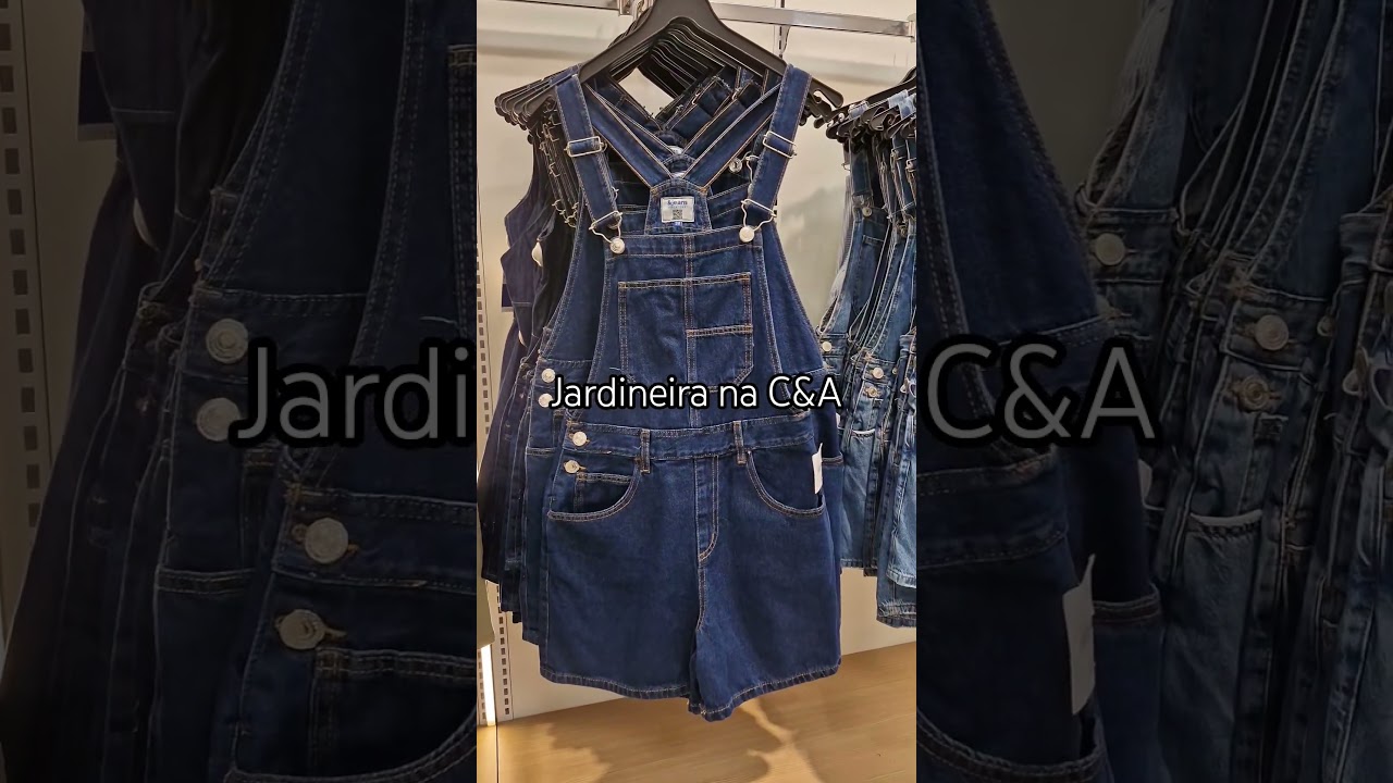 jardineira jeans na C&A 