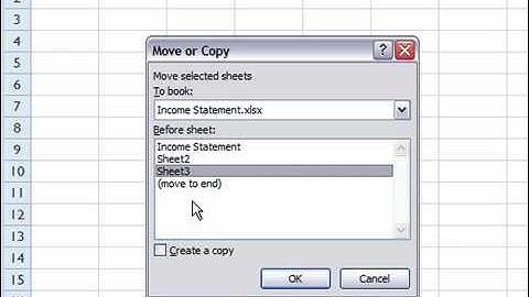 Move or Copy a Worksheet in Excel 2007