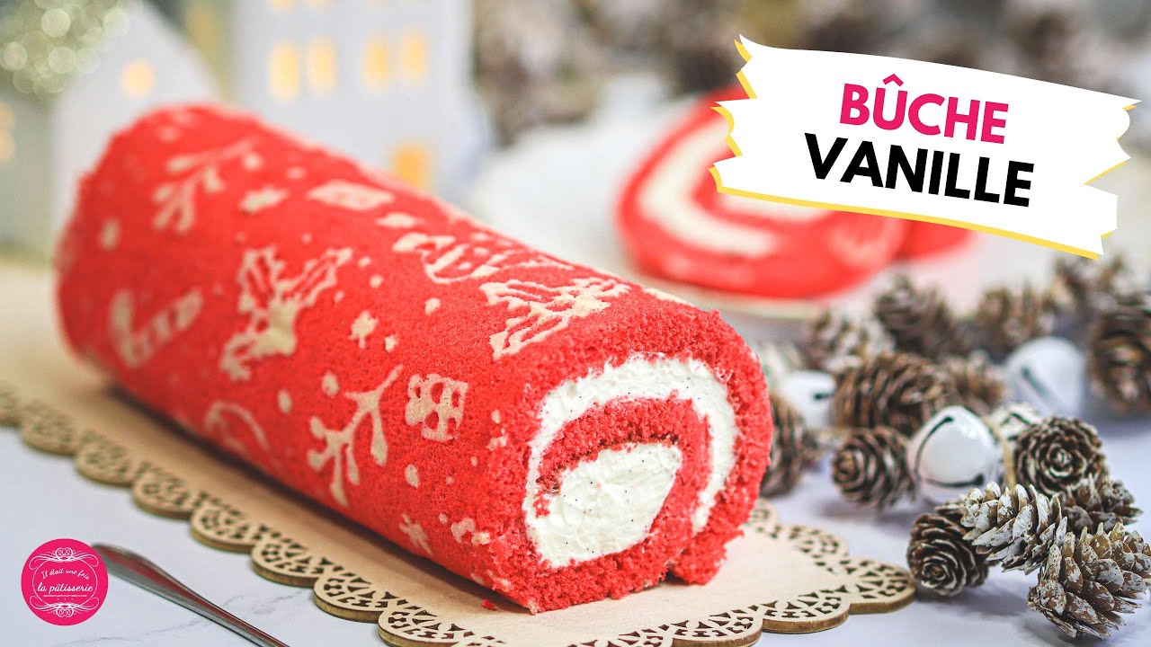 BUCHE DE NOËL IMPRIMÉE A LA VANILLE