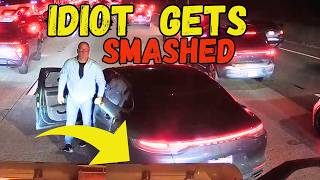 IDIOT LEARNS WHY HE SHOULDN'T CUT OFF A SEMI TRUCK DRIVER8