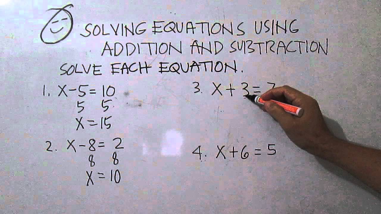 Solving Equations Using Addition And Subtraction YouTube