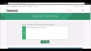 Check Code to Text Ratio for mutiple URLs
