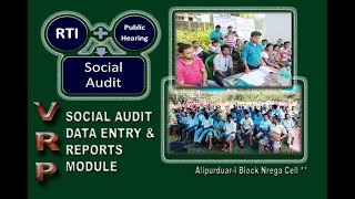 MGNREGA SOCIAL AUDIT DATA ENTRY & REPORTS MODULE # ROLE OF VRP
