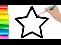 How to Draw a Star with Rainbow Colors For Children