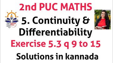 2nd pu ex 5.3 q 9 to 15 solutions|class 12 ex 5.3 q 9 to 15 solution||continuity & Differentiability