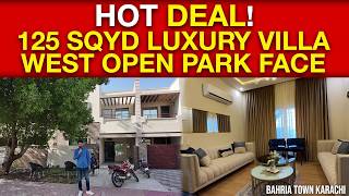 Hot Deal 125 Sq Yards Luxury Villa West Open + Park Facing Bahria Town Karachi
