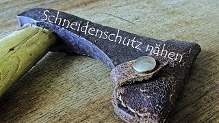 Adler Kunstleder Schneidenschutz für Äxte mit Gummiband Schneidschutz 