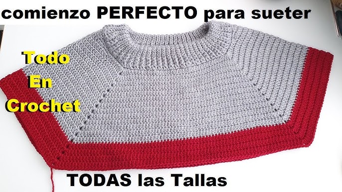 Cuello perfecto para sueter de hombre // cuello para sueter para hombre a  crochet // parte 1 