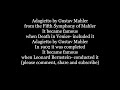 Capture de la vidéo Adagietto Lyrics Gustav Mahler 5Th Fifth Symphony Words Text Trending Sing Along Song Music