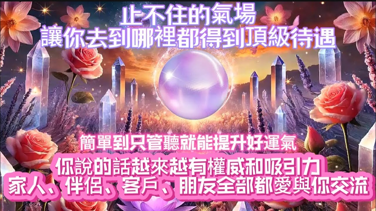 止不住的氣場｜讓你走到哪裡都得頂級待遇｜只要聽就能提升好運氣｜你說的話越來越有權威與吸引力｜家人、伴侶、客戶、朋友都愛跟你交流｜吸引力法則調頻能量音樂