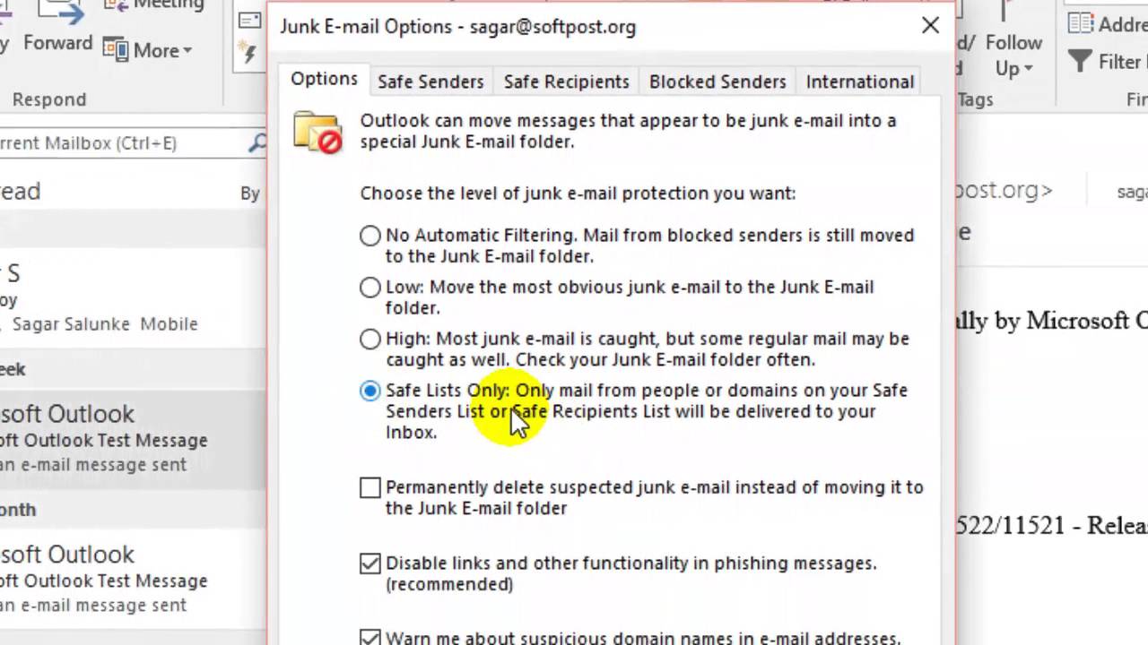 How To Block Spam In Outlook YouTube