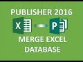 Publisher 2016 - Link Excel Workbook - How to Merge an MS Database Workbook as Object in MS Tutorial