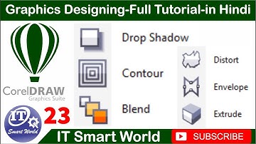 CorelDRAW  Contour,Blend,DistortTool all option in CorelDRAW in hindi part 23